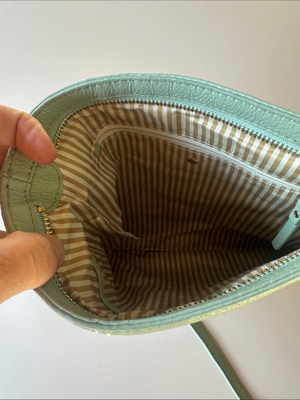 kate spade Mint Green Pebbled Leather Crossbody Bag